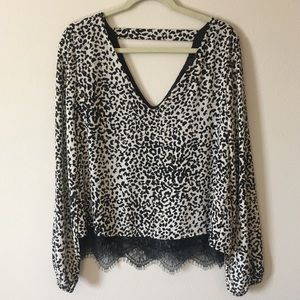 Leopard print lace top